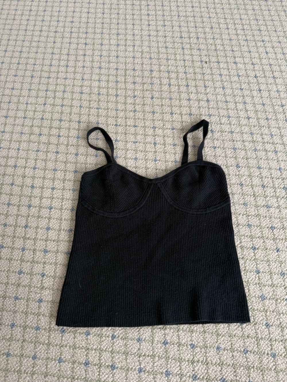 Madewell Black Ribbed Bustier Tank Top
